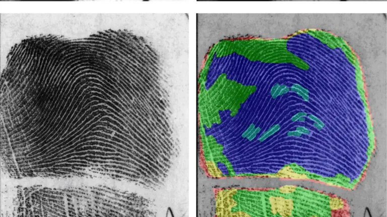 NIST reference image showing multiple fingerprint patterns