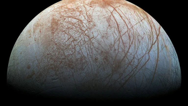 Realistic-colour mosaic of Jupiter’s icy moon Europa