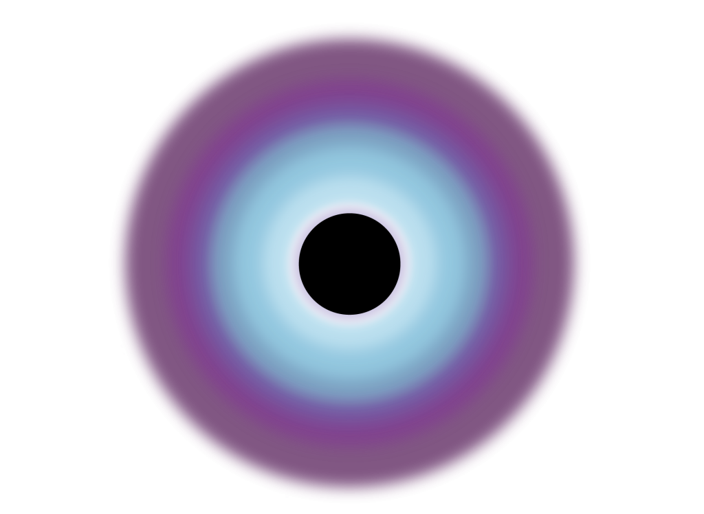 NASA visualization of a black hole surrounded by a glowing orange accretion disk