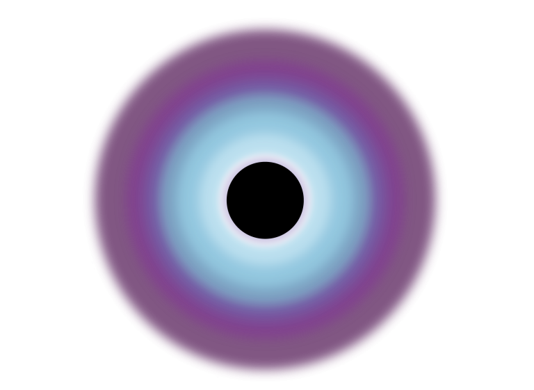 NASA visualization of a black hole surrounded by a glowing orange accretion disk