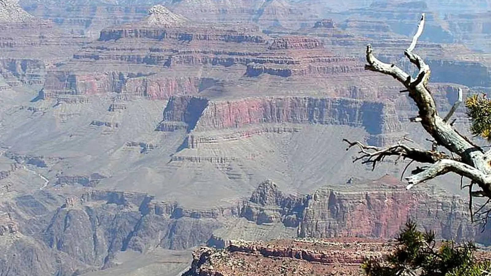 Layered cliffs and open space in the Grand Canyon
