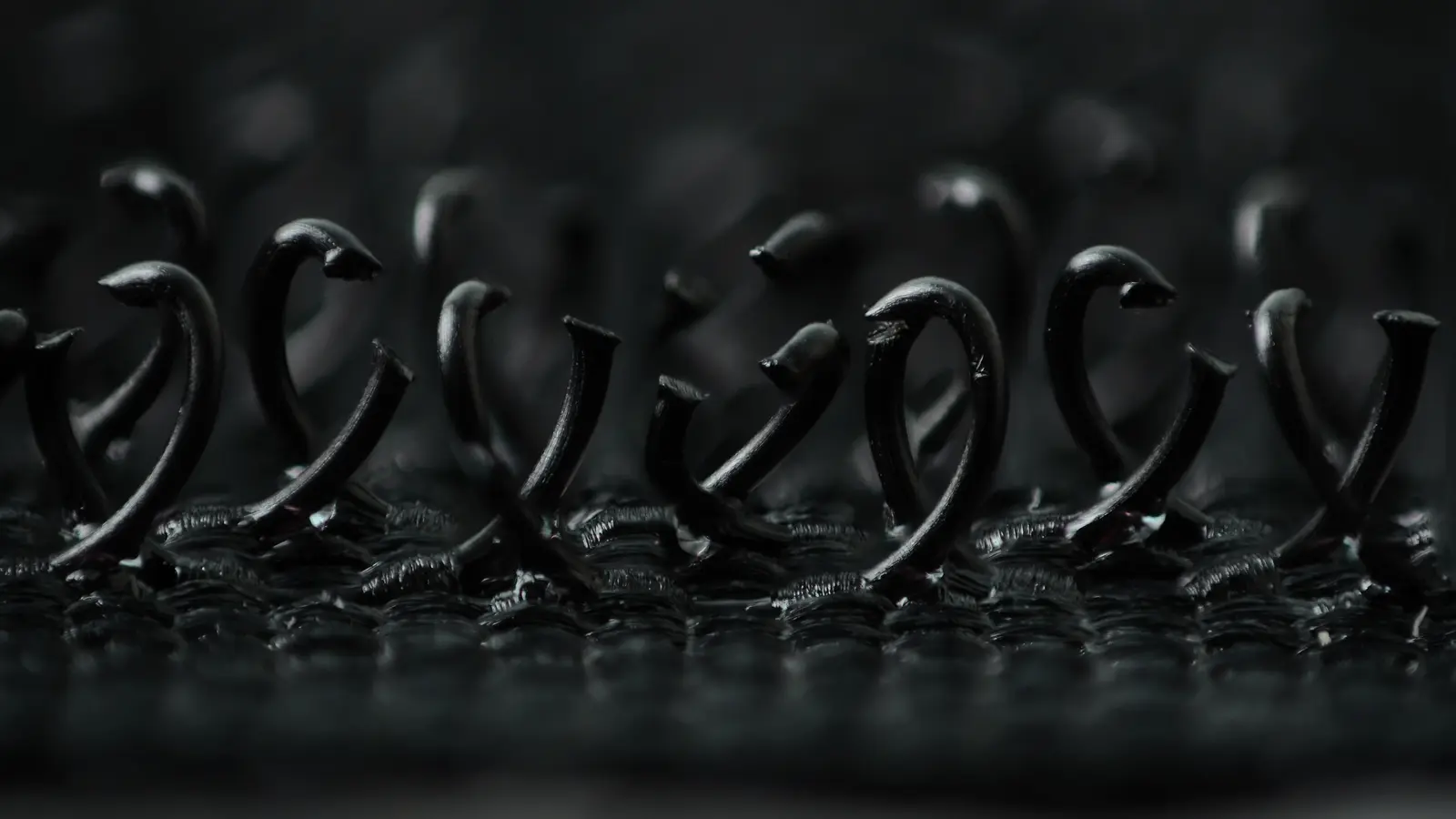 Macro photograph showing tiny hooks on hook-and-loop fastening material