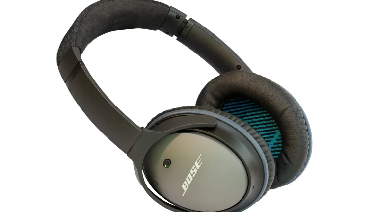 Black over-ear active noise-cancelling headphones on a neutral surface